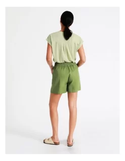 Eco Lyocell Short In Khaki -Women Summer Clothing Store 934615360 7 720x928