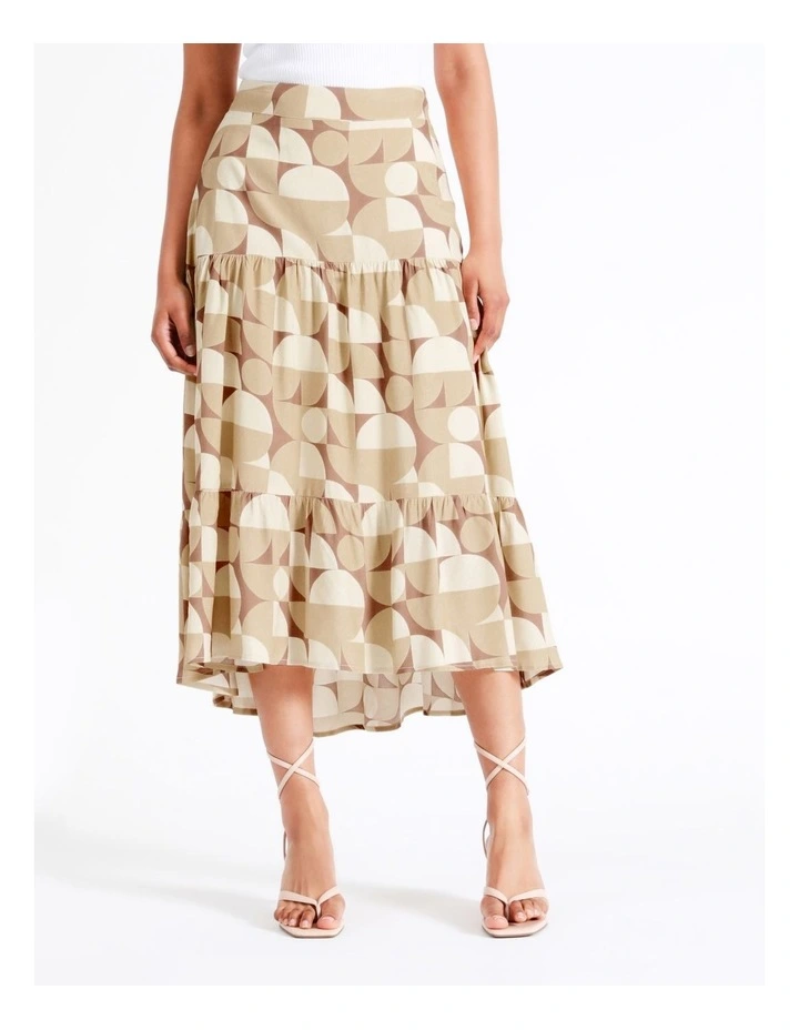 Basque Geo Print Midi Skirt In Assorted 4 Basque Geo Print Midi Skirt In Assorted - Image 2