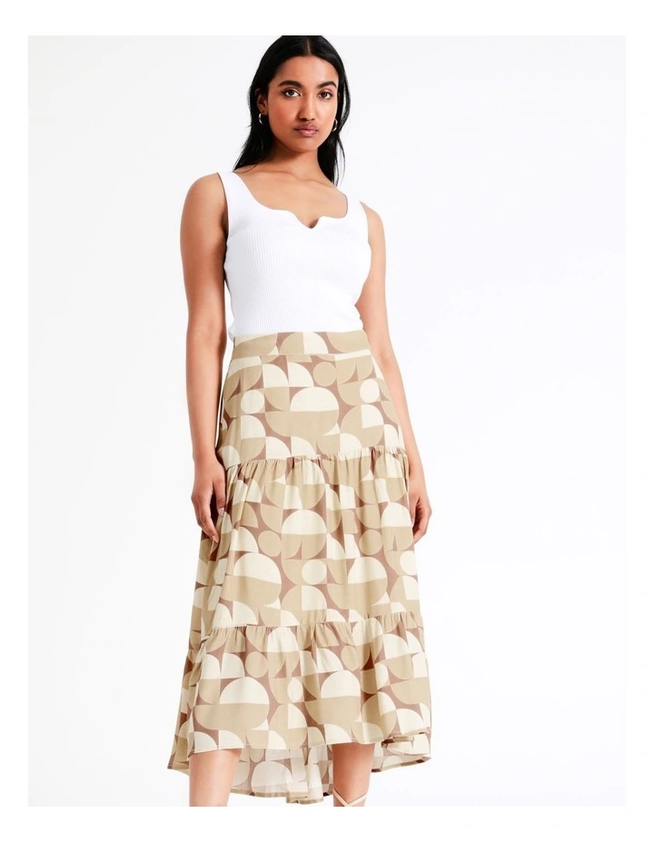 Basque Geo Print Midi Skirt In Assorted 5 Basque Geo Print Midi Skirt In Assorted - Image 3