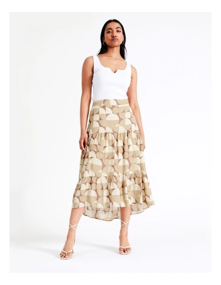 Basque Geo Print Midi Skirt In Assorted 6 Basque Geo Print Midi Skirt In Assorted - Image 4