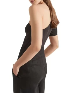 One Shoulder Poplin Sleeve Top