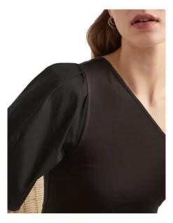 One Shoulder Poplin Sleeve Top -Women Summer Clothing Store 937925380 3 720x928