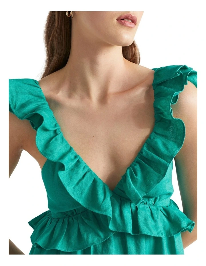 Linen Frill Detail Maxi Dress 5 Linen Frill Detail Maxi Dress - Image 3