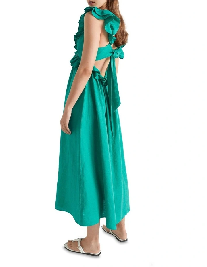 Linen Frill Detail Maxi Dress 6 Linen Frill Detail Maxi Dress - Image 4