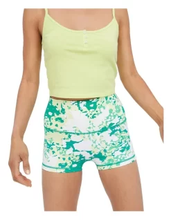 Aerie Goals Mini Slit Super Shorts In Emerald Multi