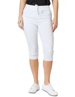 Crushed Jean Short In White