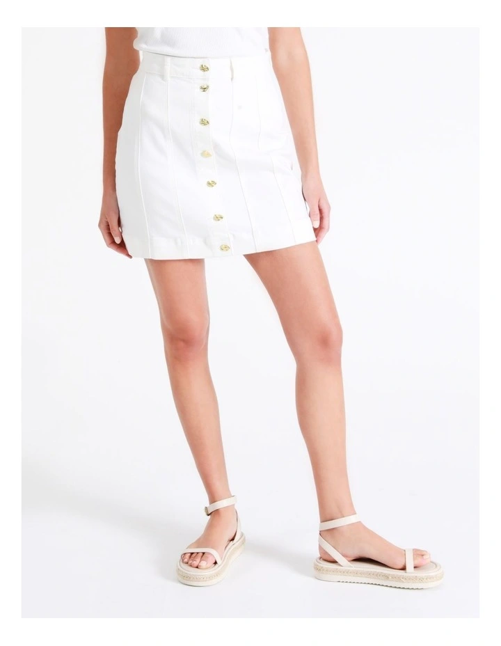 Recycled Cotton Blend Mini Skirt In White 4 Recycled Cotton Blend Mini Skirt In White - Image 2