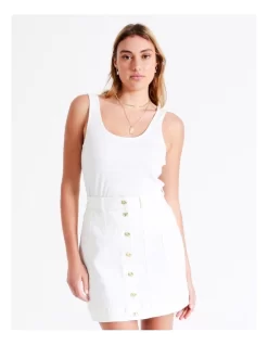 Recycled Cotton Blend Mini Skirt In White 11 Recycled Cotton Blend Mini Skirt In White -Women Summer Clothing Store 945268120 3 720x928