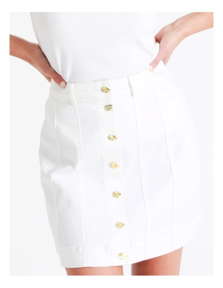 Recycled Cotton Blend Mini Skirt In White 6 Recycled Cotton Blend Mini Skirt In White - Image 4