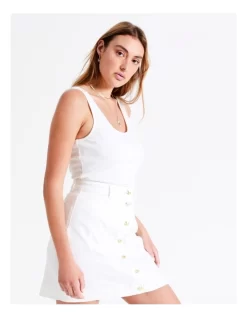 Recycled Cotton Blend Mini Skirt In White 14 Recycled Cotton Blend Mini Skirt In White -Women Summer Clothing Store 945268120 6 720x928