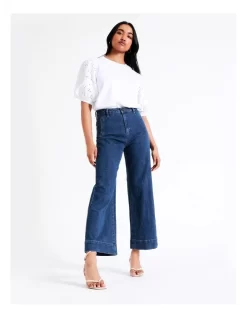 Basque Cotton Broderie Sleeve Tee In White 11 Basque Cotton Broderie Sleeve Tee In White -Women Summer Clothing Store 945496720 3 720x928