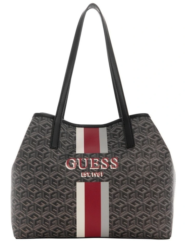 Guess Vikky Logo Removable Pouch Tote Bag In Charcoal 4 Guess Vikky Logo Removable Pouch Tote Bag In Charcoal - Image 2