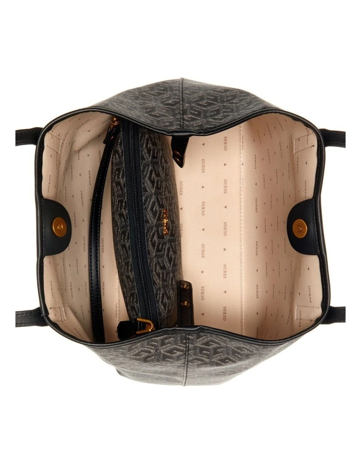 Guess Vikky Logo Removable Pouch Tote Bag In Charcoal 7 Guess Vikky Logo Removable Pouch Tote Bag In Charcoal - Image 5