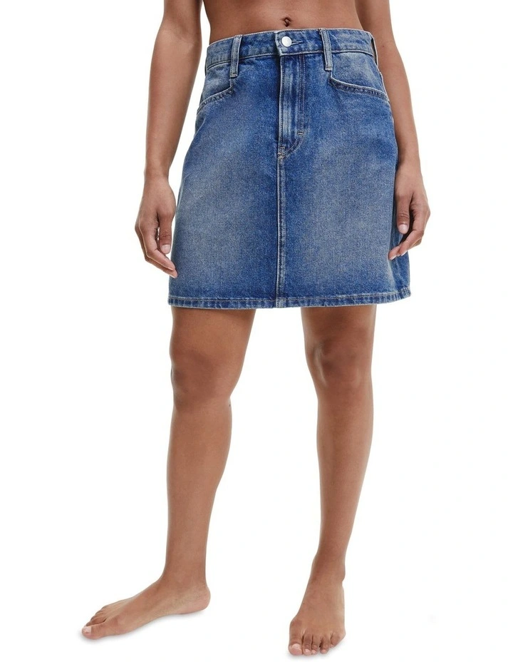 Calvin Klein Jeans A-Line Utility Mini Skirt In Denim 4 Calvin Klein Jeans A-Line Utility Mini Skirt In Denim - Image 2