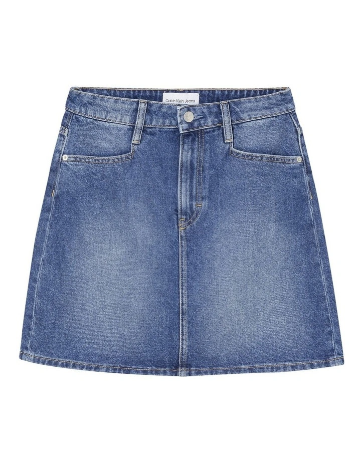 Calvin Klein Jeans A-Line Utility Mini Skirt In Denim 7 Calvin Klein Jeans A-Line Utility Mini Skirt In Denim - Image 5