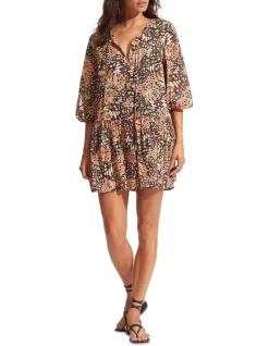 Seafolly Take Flight Cover Ups In Brown Multi