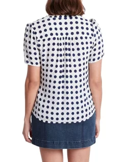 Robyn Spot Blouse In Ivory Multi -Women Summer Clothing Store 947194210 3 720x928