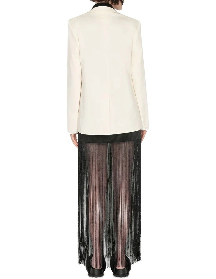 Satin Fringe Skirt In Black 7 Satin Fringe Skirt In Black - Image 5