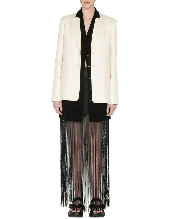 Satin Fringe Skirt In Black 9 Satin Fringe Skirt In Black - Image 7