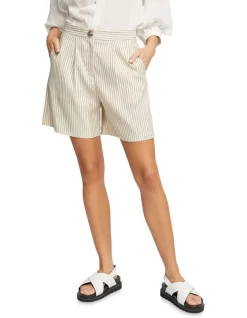 Oxford Sasha Linen Blend Shorts In Beige