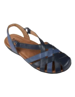 Berri Leather Flat Shoe In Navy -Women Summer Clothing Store 947503360 5 1 720x928