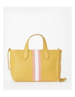 Whitney Leather Zip Top Tote Bag In Yellow