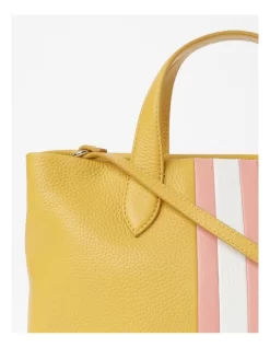 Whitney Leather Zip Top Tote Bag In Yellow -Women Summer Clothing Store 948446830 3 720x928