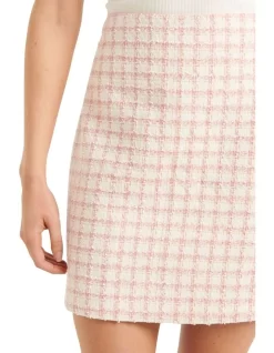 Forever New Dani Boucle Mini Skirt In Pink/White -Women Summer Clothing Store 950768470 4 720x928