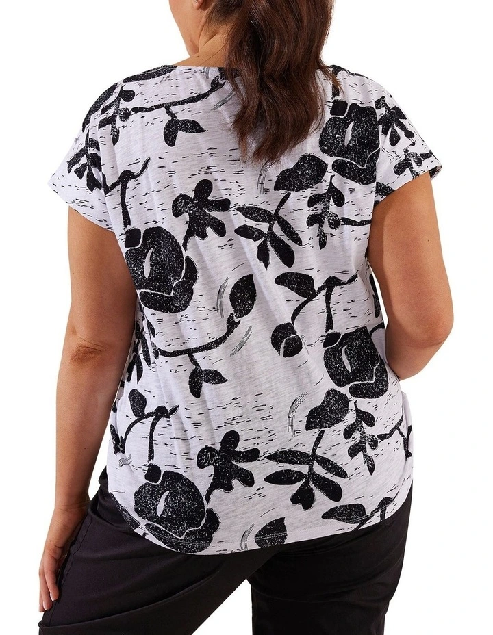 Woodcut Print Tee In White/Black 4 Woodcut Print Tee In White/Black - Image 2