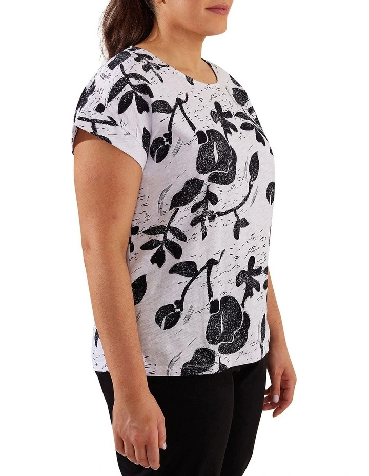 Woodcut Print Tee In White/Black 5 Woodcut Print Tee In White/Black - Image 3