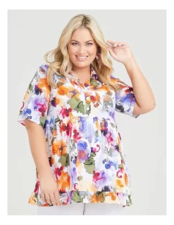 Natural Las Palmas Top In Print