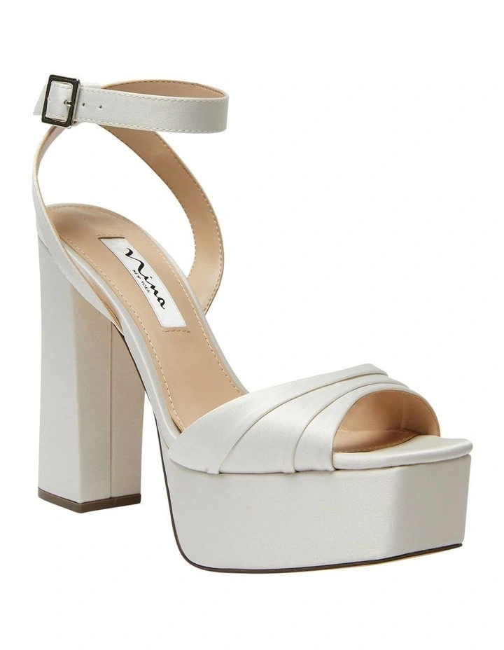 Dorcas Luster Satin Sandals In Cream 4 Dorcas Luster Satin Sandals In Cream - Image 2