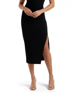 Forever New Gisele Midi Skirt In Black