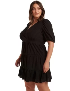 Riley Textured Tiered Mini Dress In Black -Women Summer Clothing Store 952791850 3 720x928