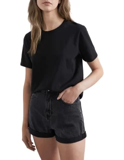 French Connection The Essential Crew Tee In Black