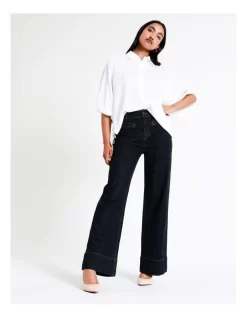 Basque Cropped Puff Sleeve Shirt In Ivory