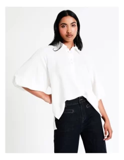 Basque Cropped Puff Sleeve Shirt In Ivory 10 Basque Cropped Puff Sleeve Shirt In Ivory -Women Summer Clothing Store 956210320 3 720x928