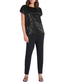 Lilou Sequin Tee In Black -Women Summer Clothing Store 957471580 3 720x928
