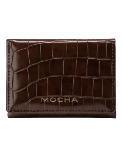 Bindi Croc-Embossed Mini Wallet In Chocolate