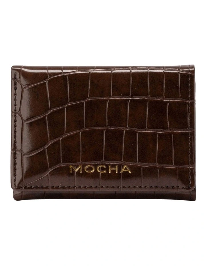 Bindi Croc-Embossed Mini Wallet In Chocolate 3 Bindi Croc-Embossed Mini Wallet In Chocolate