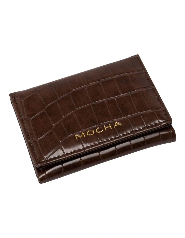 Bindi Croc-Embossed Mini Wallet In Chocolate 5 Bindi Croc-Embossed Mini Wallet In Chocolate - Image 3