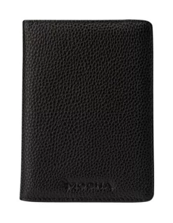 Leather Passport Holder In Black
