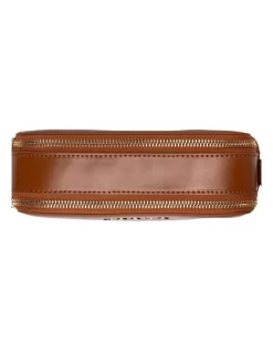 Alicia Glossy Leather Double Zip Bag In Brown -Women Summer Clothing Store 958727620 3 720x928