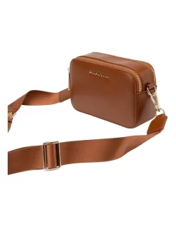 Alicia Glossy Leather Double Zip Bag In Brown -Women Summer Clothing Store 958727620 4 720x928