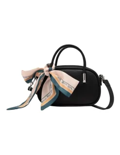 Laney Leather Mini Top Handle Bag In Black