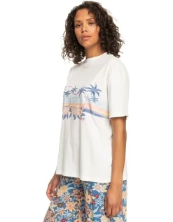 Roxy Malibu Paradise T-Shirt In White -Women Summer Clothing Store 960070510 3 720x928