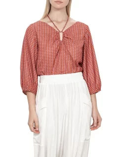 Prismatic Print Tie Top In Orange -Women Summer Clothing Store 960813100 3 720x928