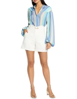 Punctured Ego High Waisted Short In White