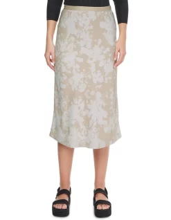 Calvin Klein Reimagined Floral Printed Skirt In Beige