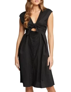 Oxford Hailey Cotton Dress In Black
